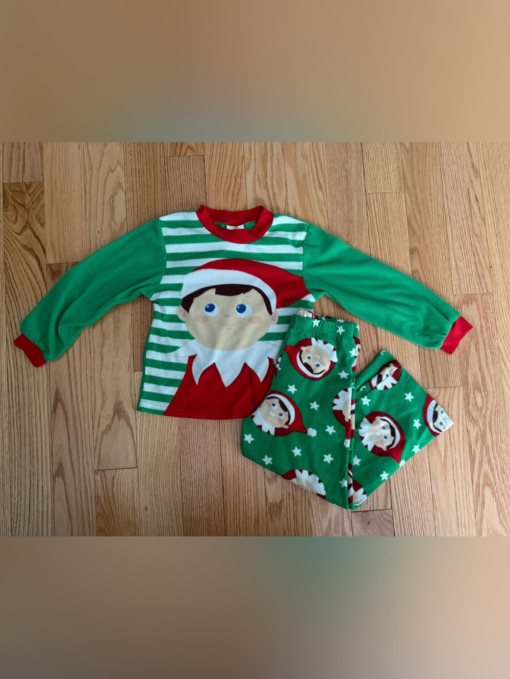Elf on the shelf fleece pajamas set Christmas pjs small